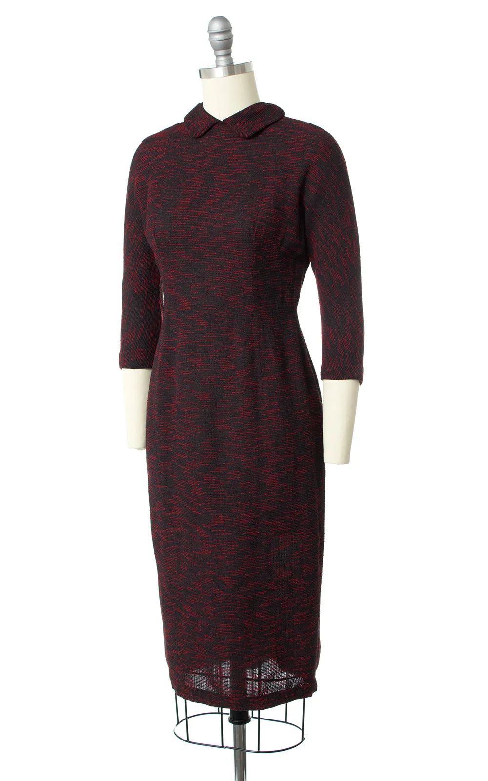 1950s Red Black Wiggle Dress | x-small