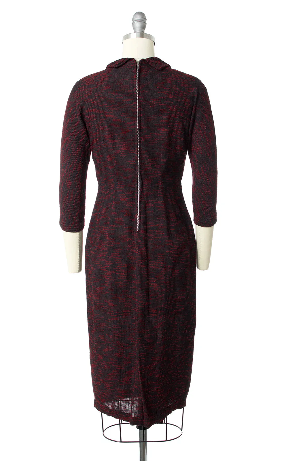 1950s Red Black Wiggle Dress | x-small