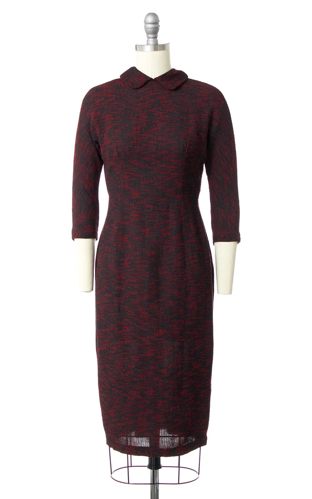 1950s Red Black Wiggle Dress | x-small