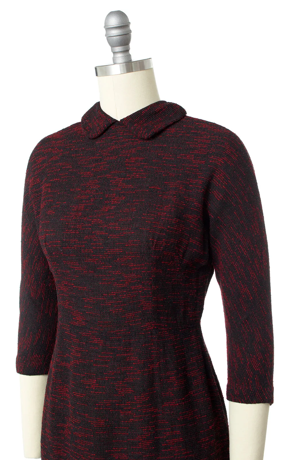 1950s Red Black Wiggle Dress | x-small