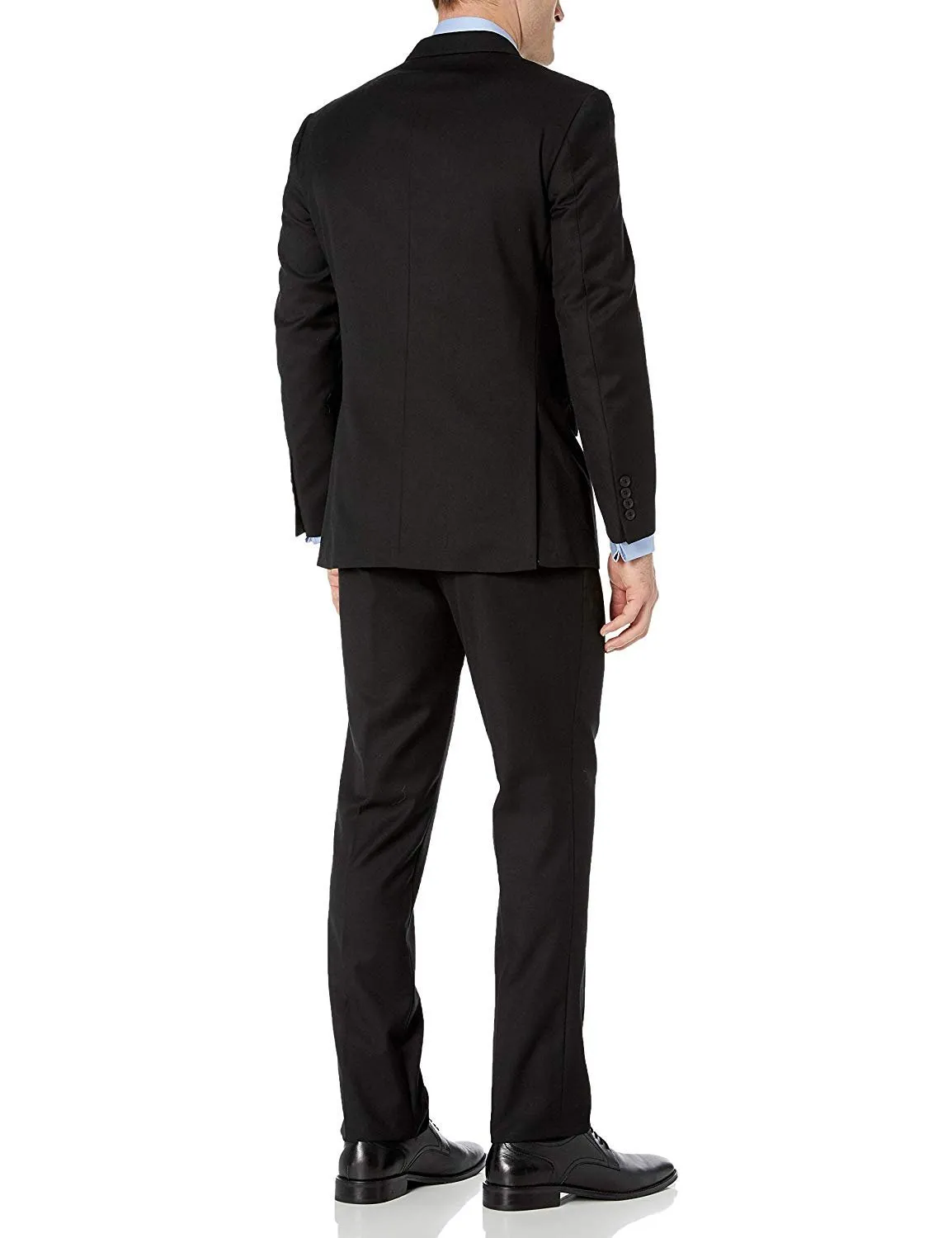 Adam Baker Men's Modern Fit Double Breasted Two-Piece Formal 100% Wool Suit
