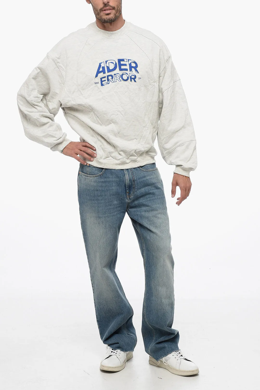 Ader Error Cotton Blend Sweatshirt with Embroidered Logo