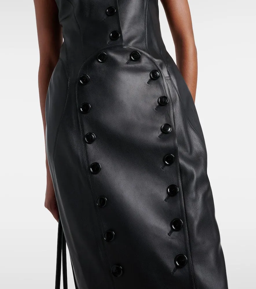 Alaia Leather midi dress