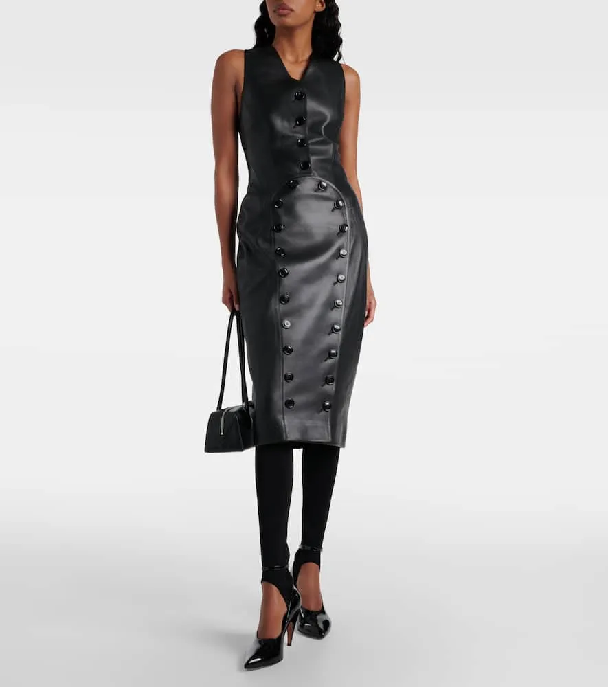 Alaia Leather midi dress