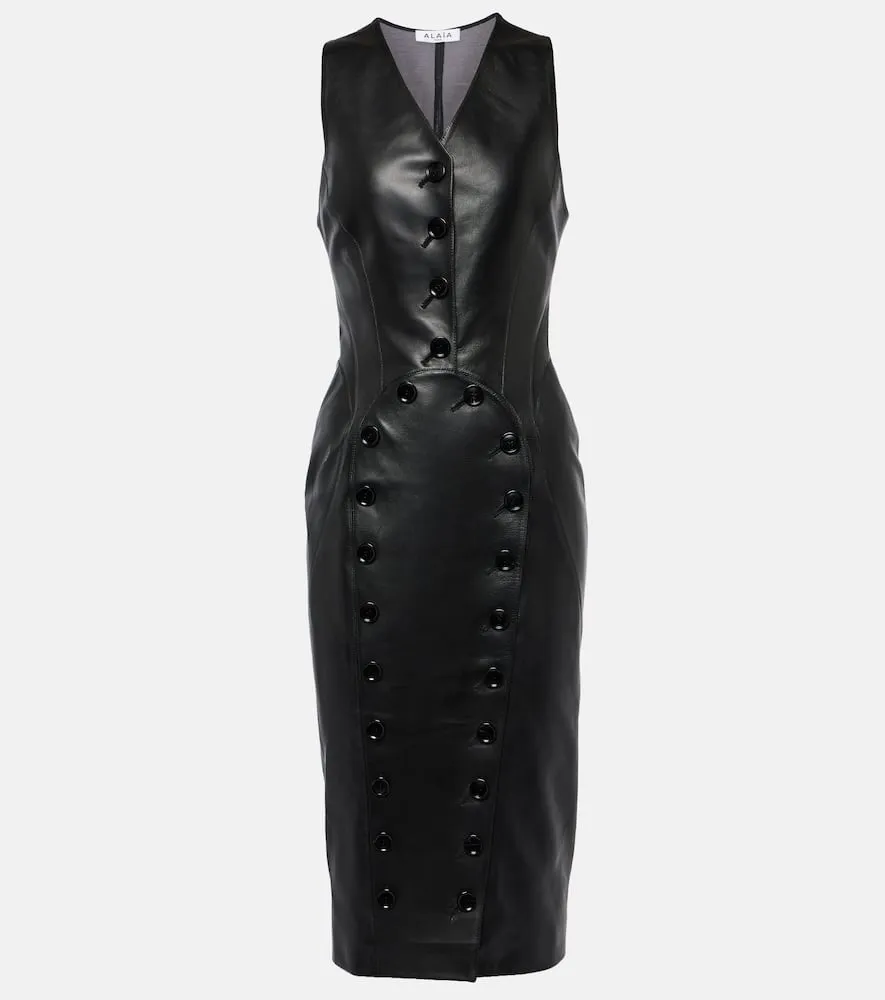 Alaia Leather midi dress