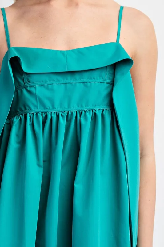 Aqua Open Back Midi Dress