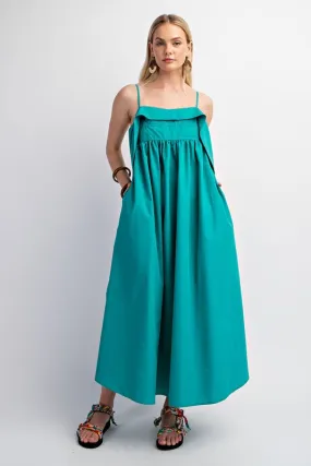 Aqua Open Back Midi Dress