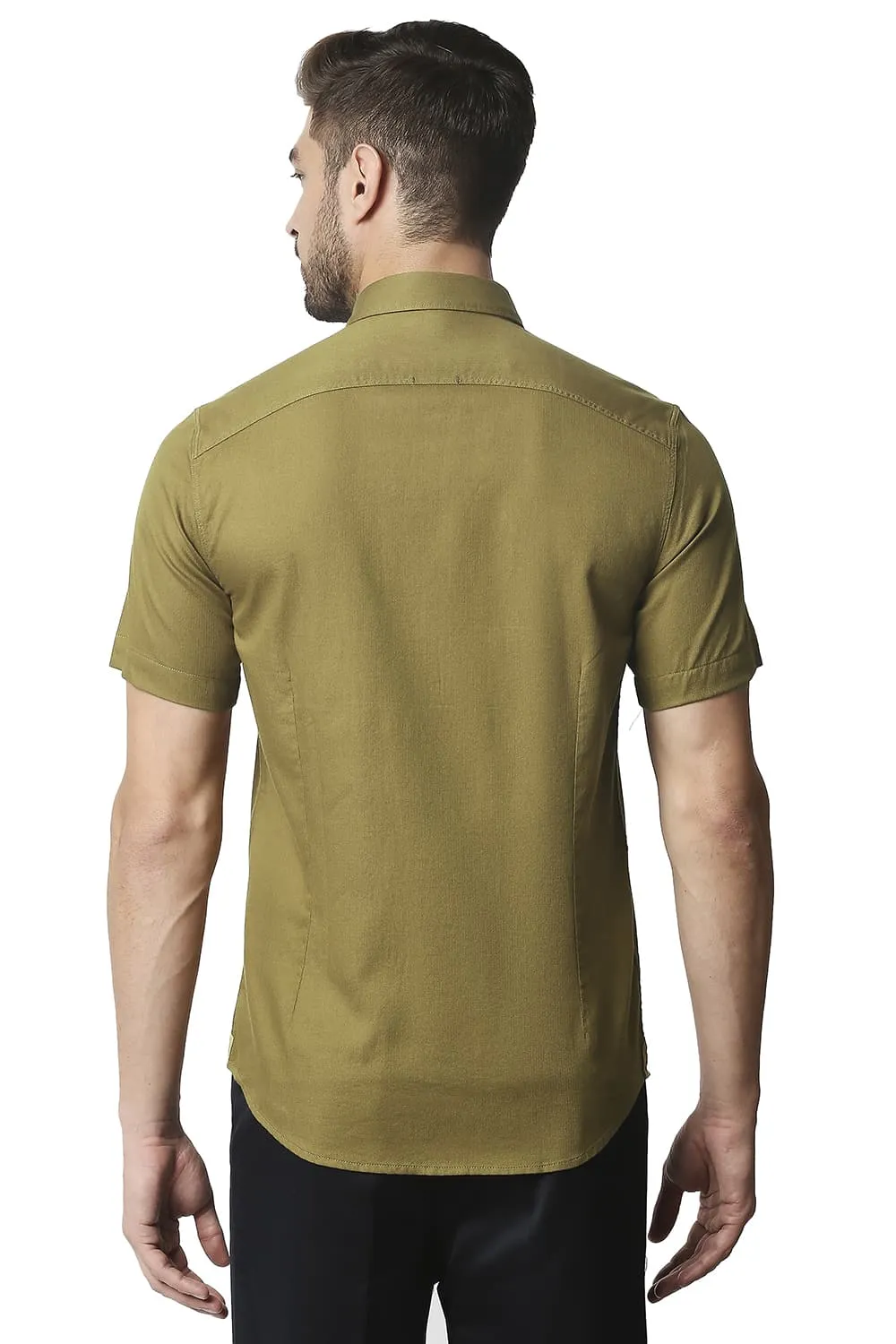 Basics Slim Fit Herringbone Shirt