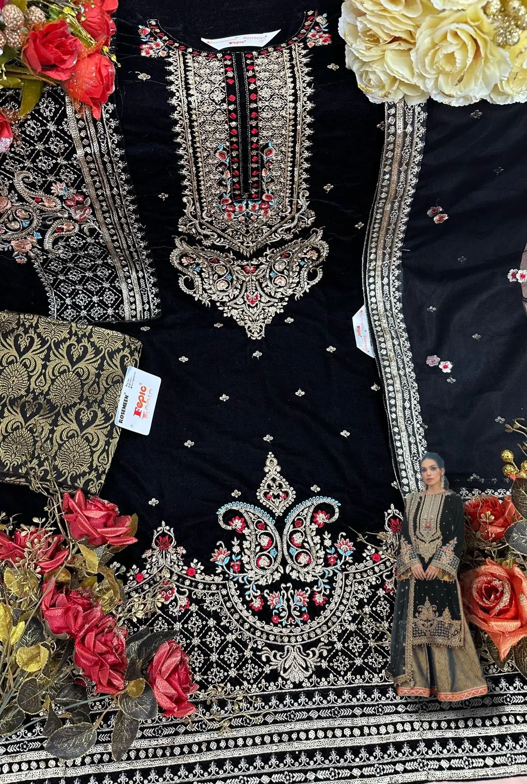 Beautiful Designer Fepic Rosemeen D 5221 Pakistani Suite 