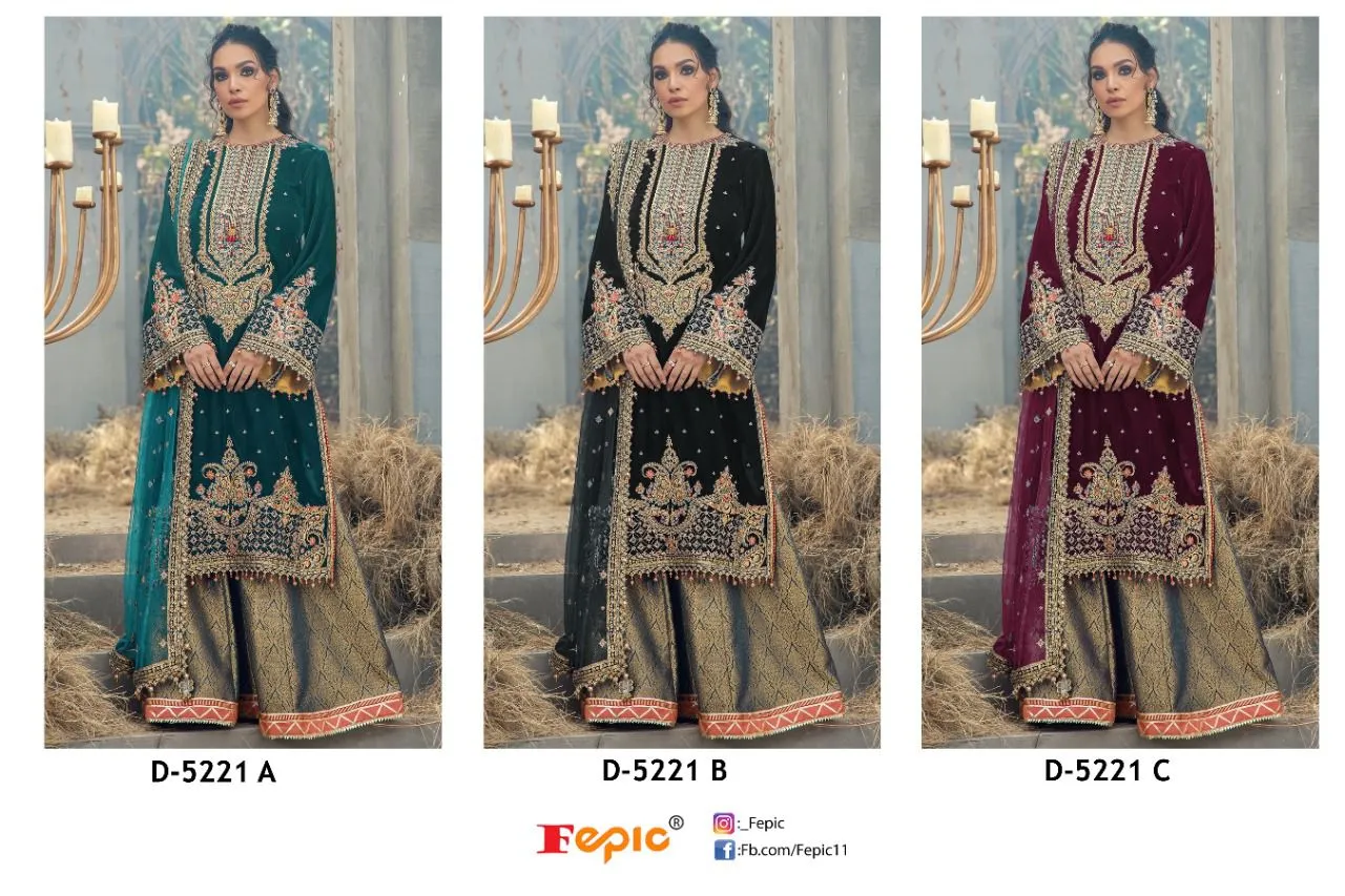 Beautiful Designer Fepic Rosemeen D 5221 Pakistani Suite 