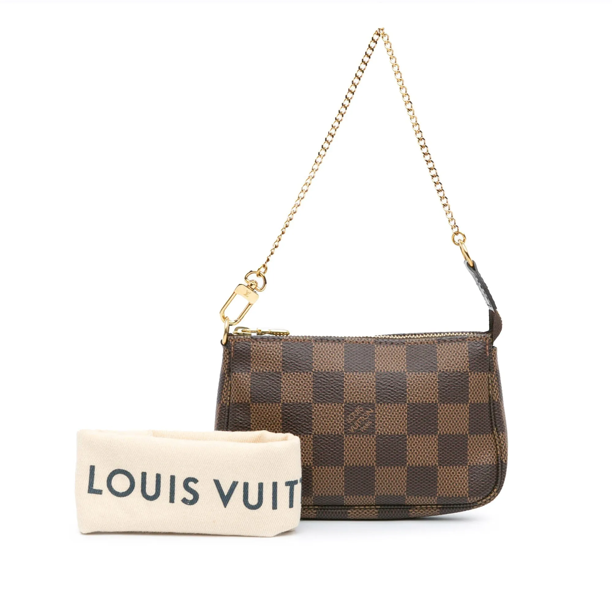 Brown Louis Vuitton Damier Ebene Mini Pochette Accessoires Handbag