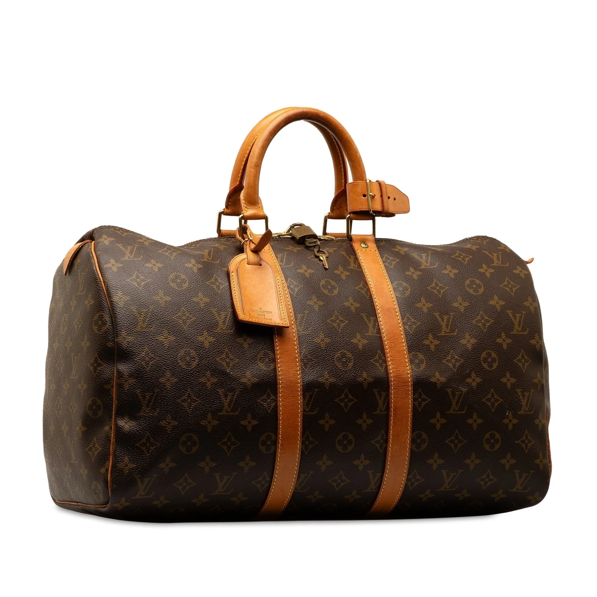 Brown Louis Vuitton Monogram Keepall 45 Travel Bag