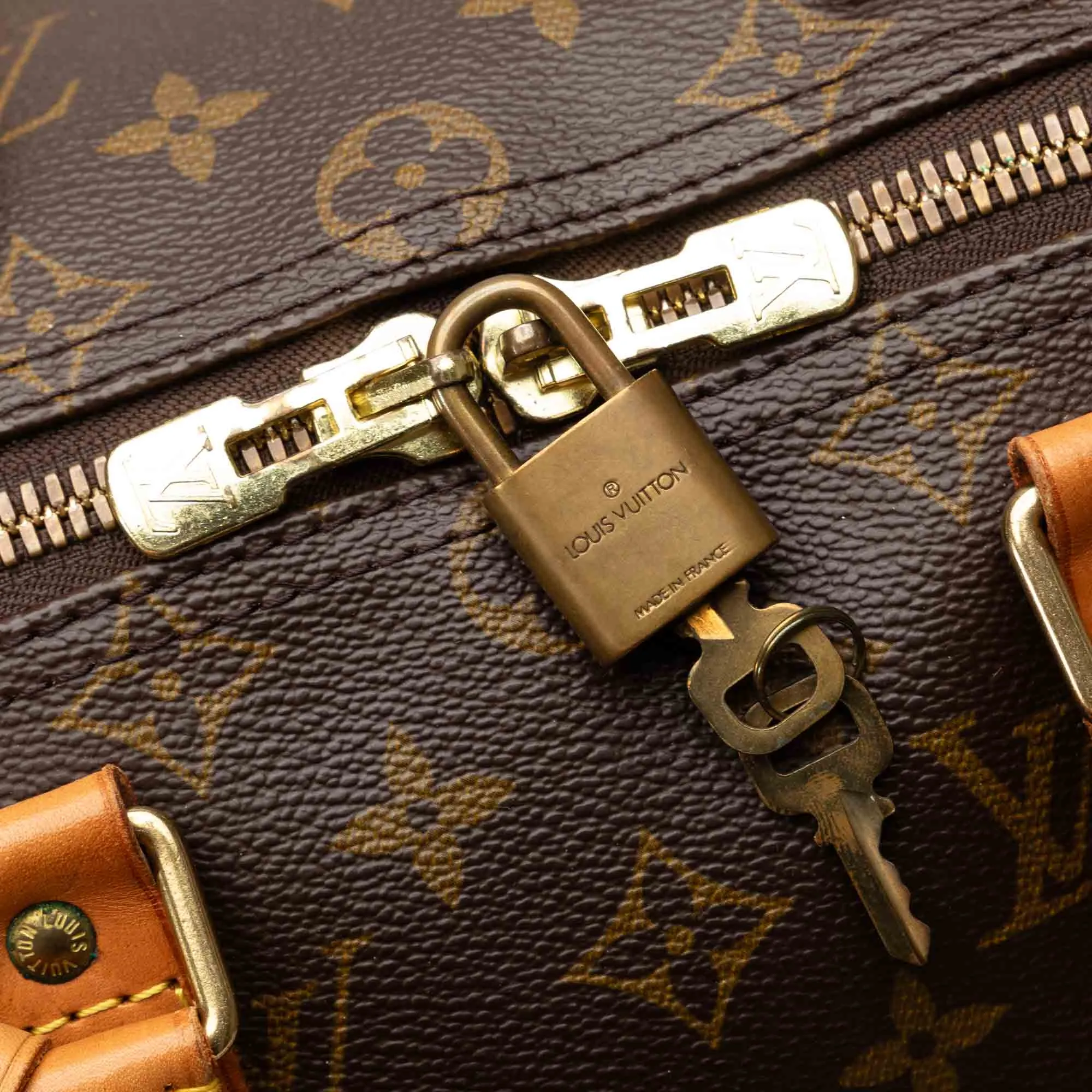 Brown Louis Vuitton Monogram Keepall 45 Travel Bag