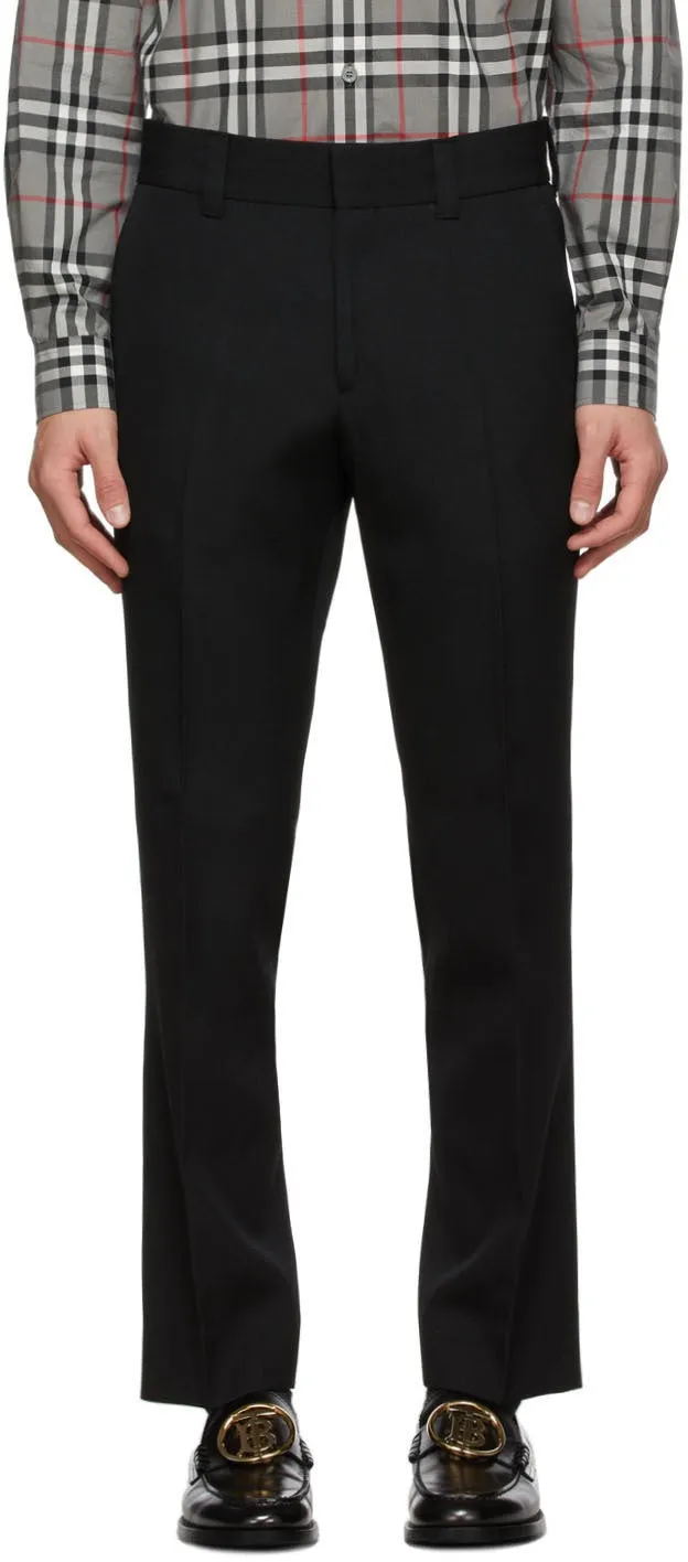 Burberry Black Grain De Poudre Trousers