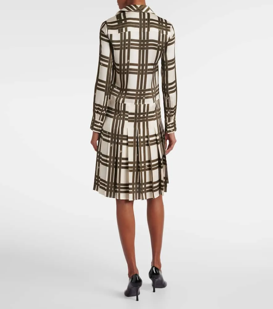 Burberry Ribbon Check silk shirt dress