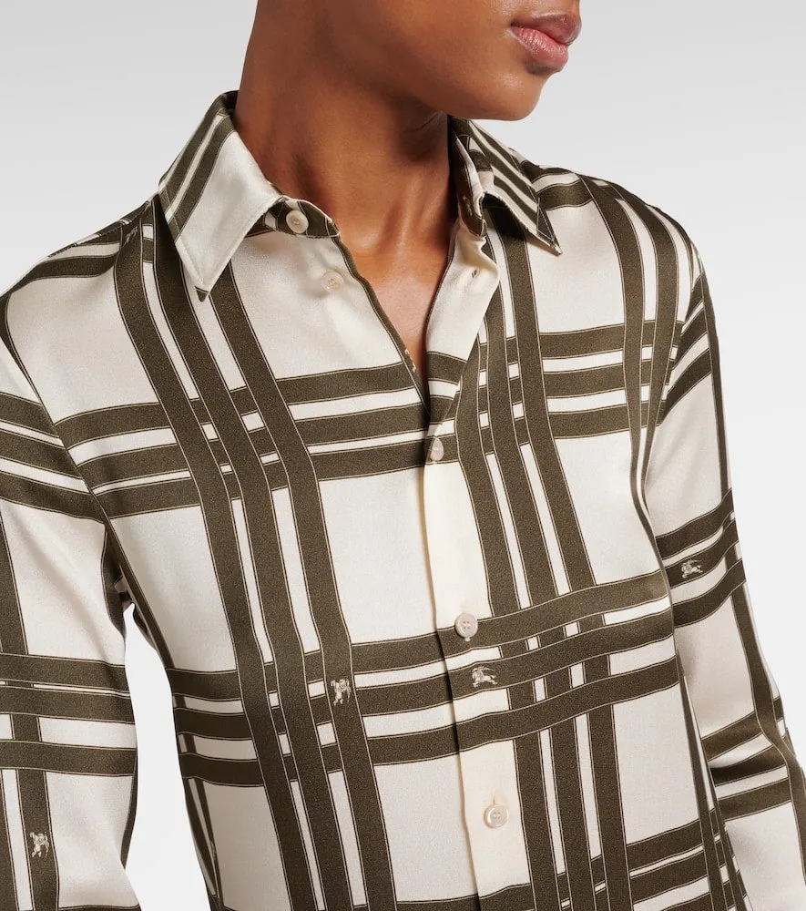 Burberry Ribbon Check silk shirt dress