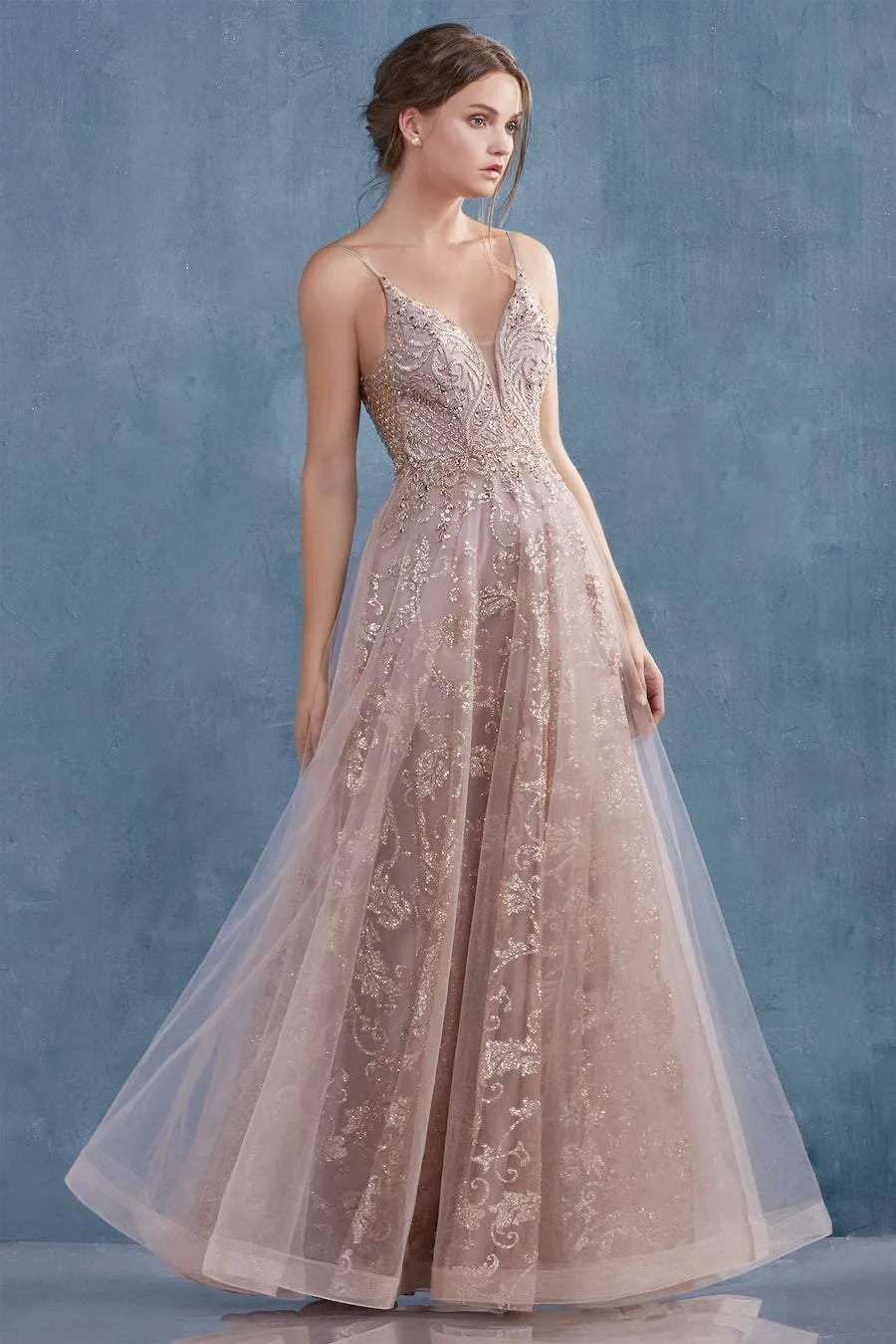 Button Crème Evening Dress