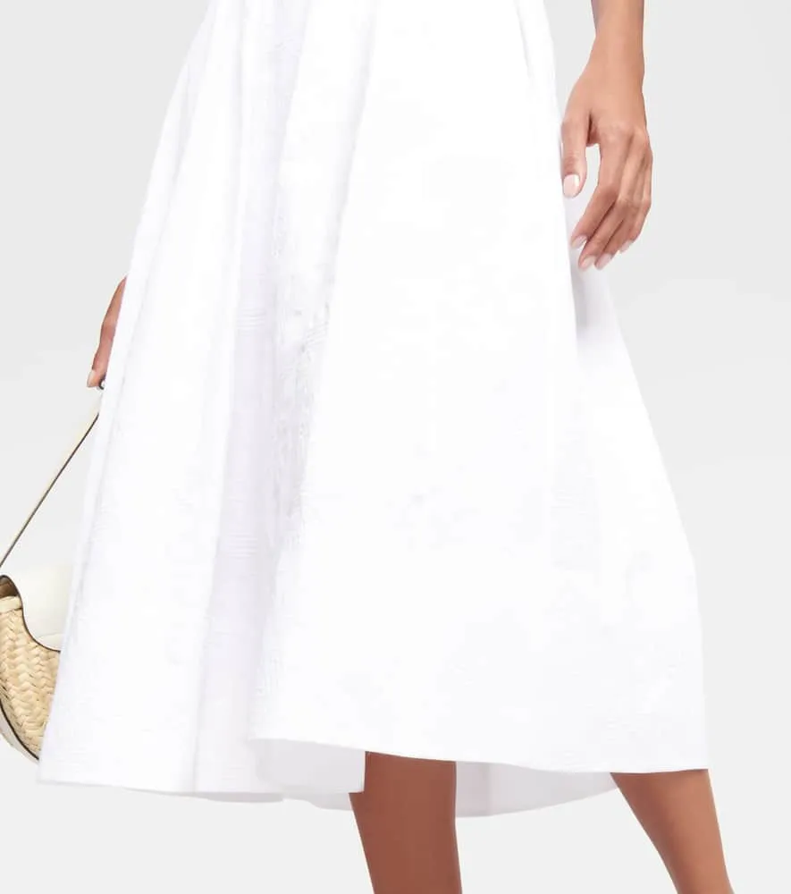 Chloe Ruffle-trimmed cotton midi dress