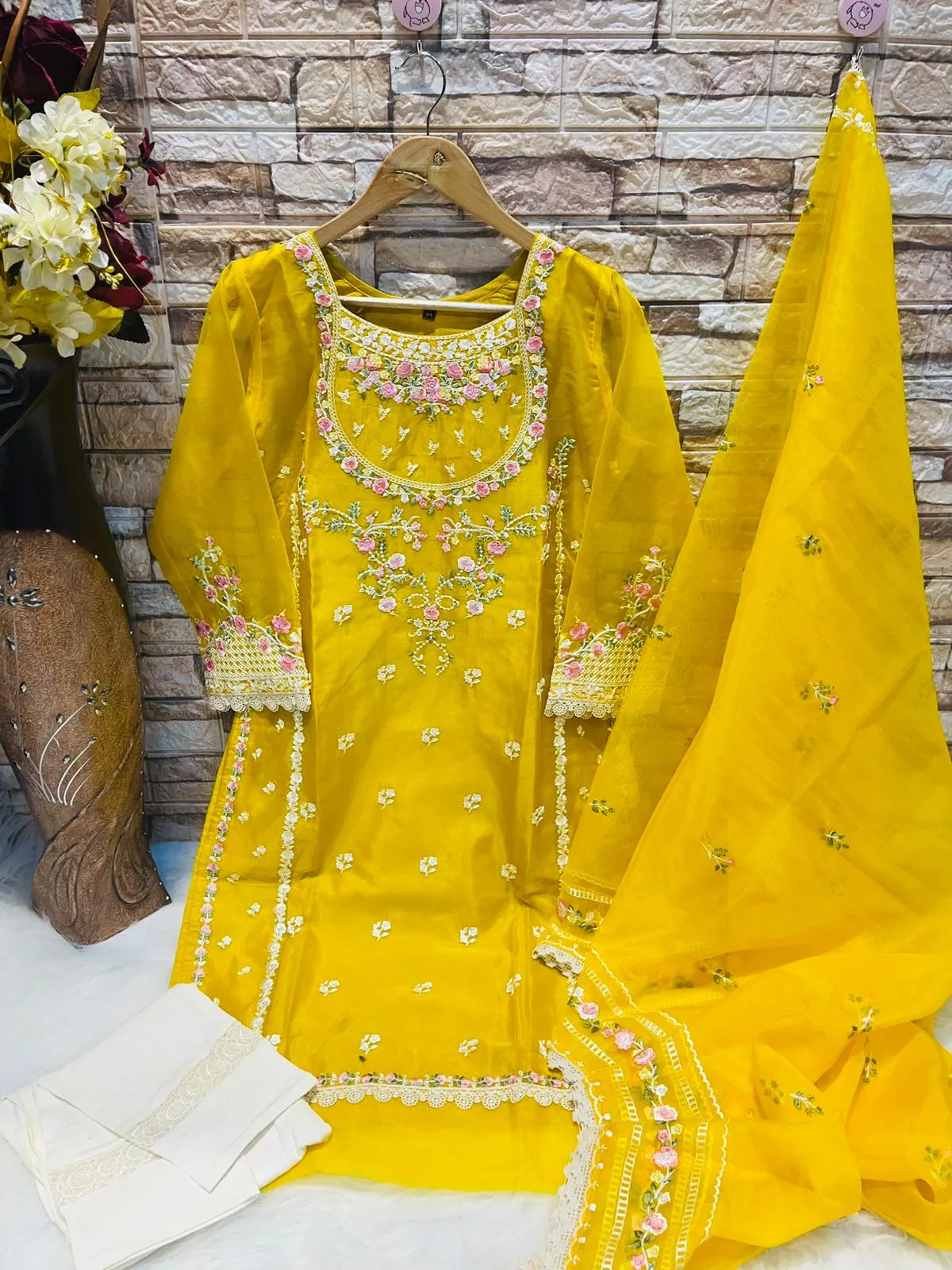 Deepsy Dno. D-259 Pure orgnaza with embroidery Suits