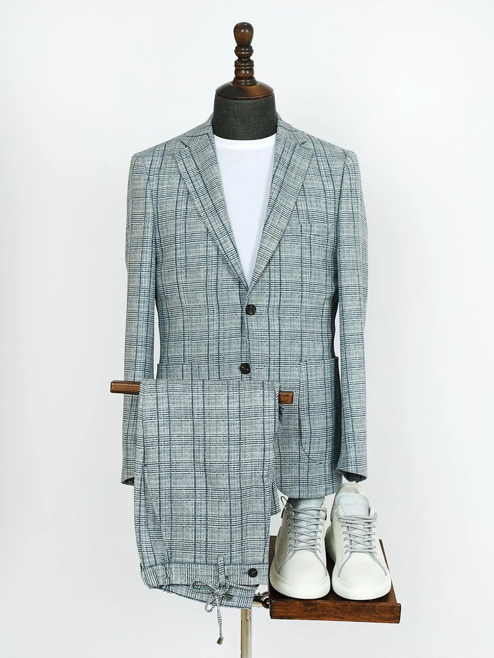 Dillon Blue Set Blazer Linen Suit