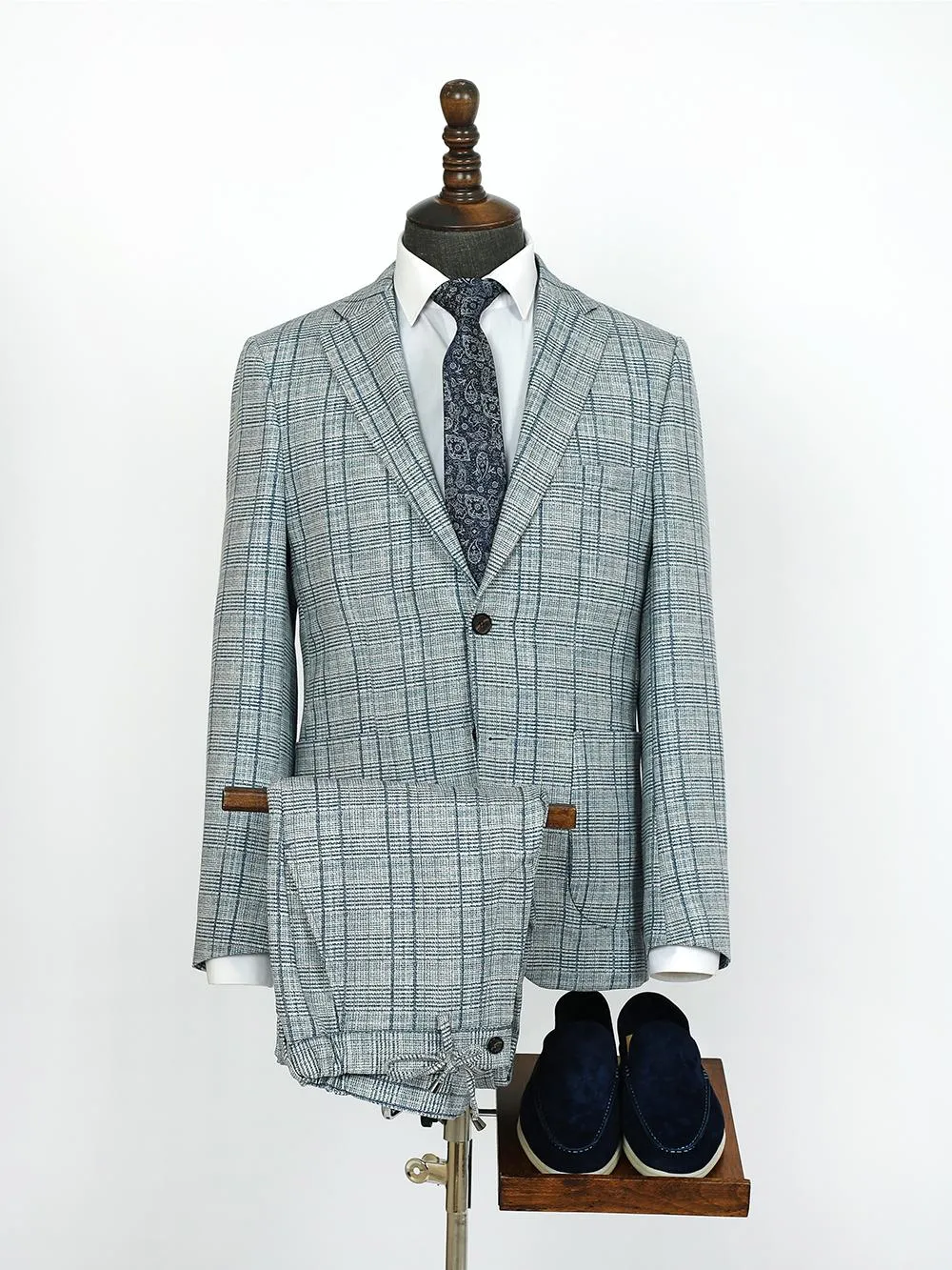 Dillon Blue Set Blazer Linen Suit