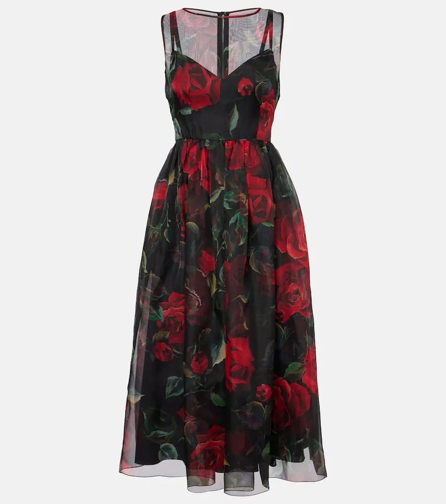 Dolce&Gabbana Floral silk cocktail dress