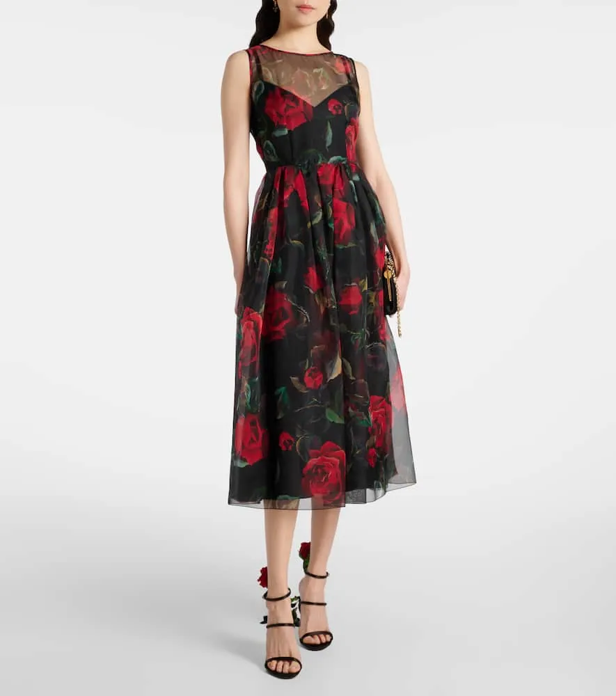 Dolce&Gabbana Floral silk cocktail dress