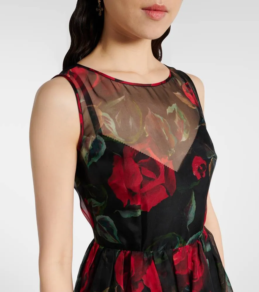 Dolce&Gabbana Floral silk cocktail dress