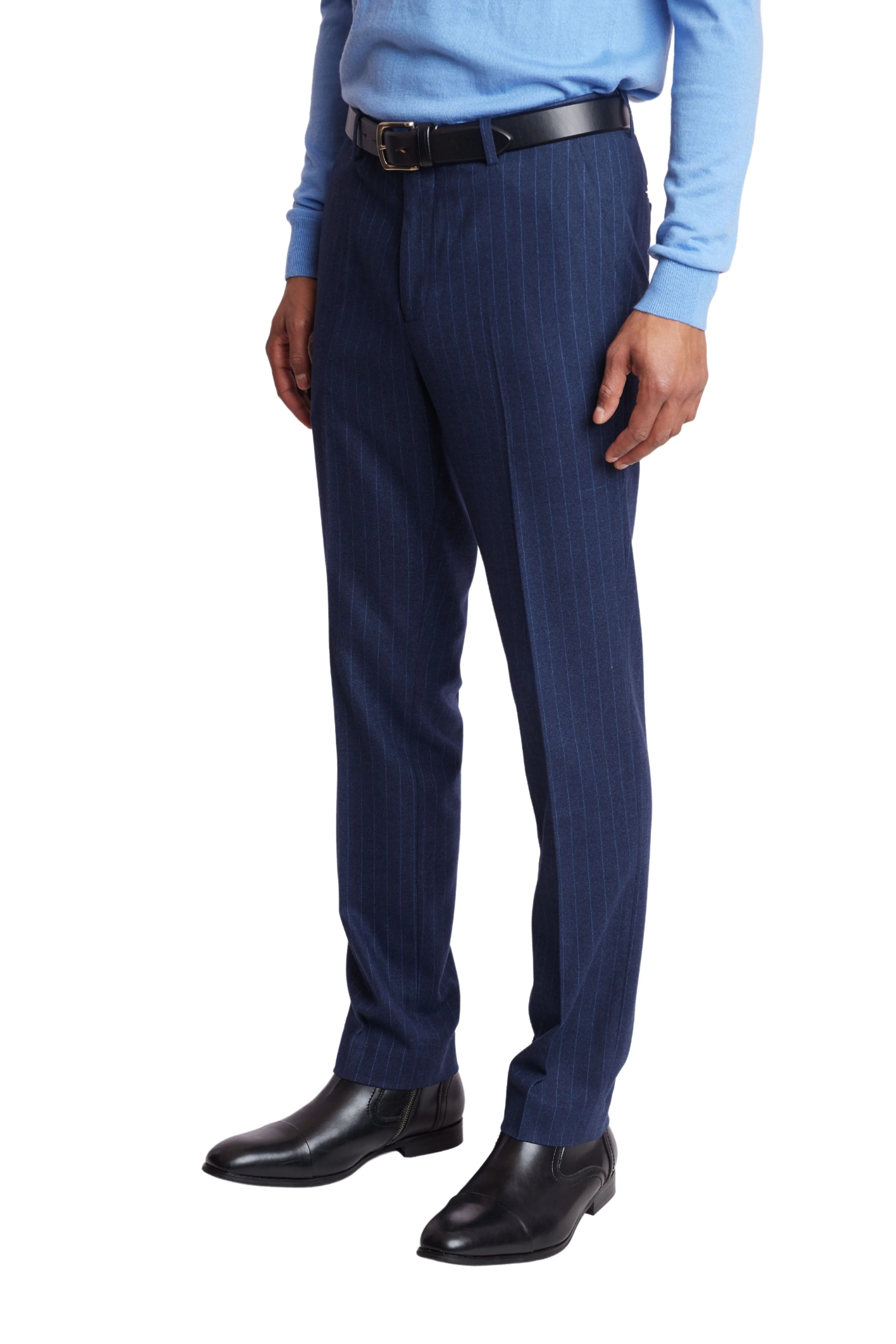 Downing Pants - slim - Navy Pinstripe Flannel