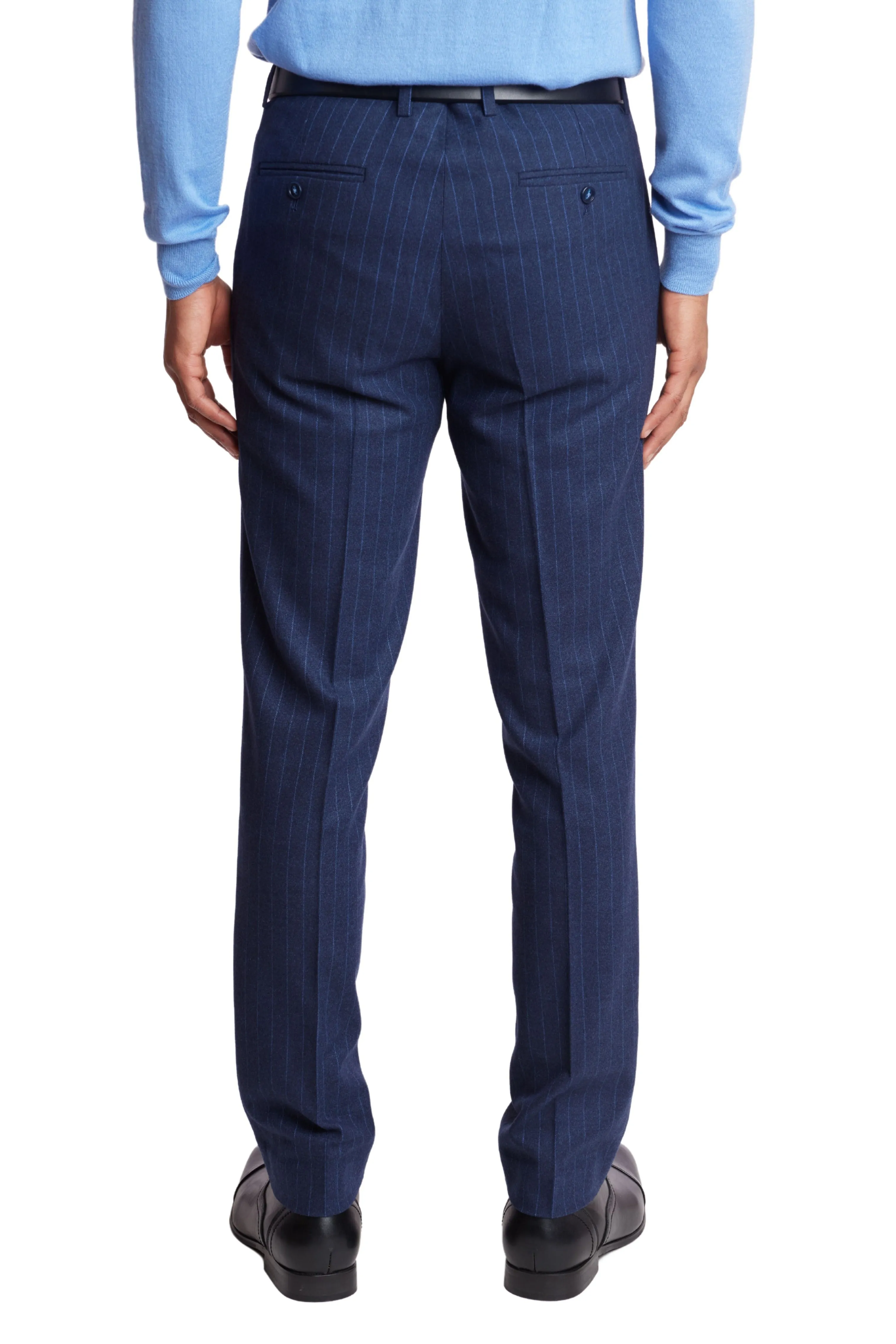 Downing Pants - slim - Navy Pinstripe Flannel