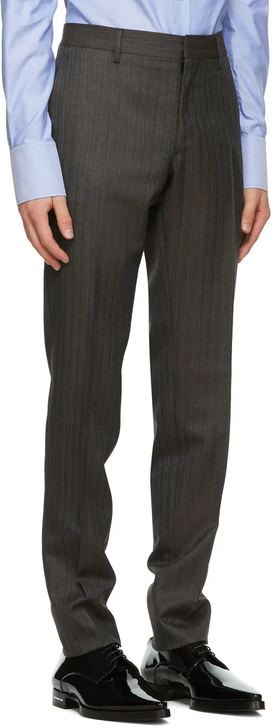 Dsquared2 Grey Wool Striped Tokyo Fit Suit
