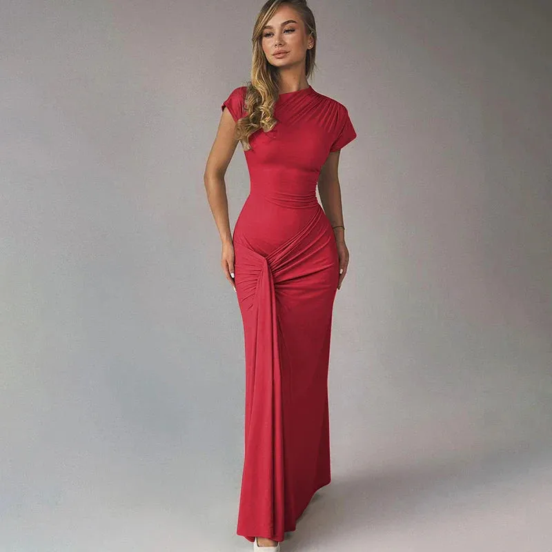 Elegant Asymmetrical Evening Dress for Weddings
