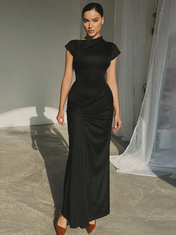 Elegant Asymmetrical Evening Dress for Weddings