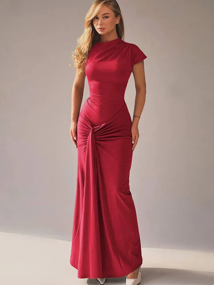 Elegant Asymmetrical Evening Dress for Weddings