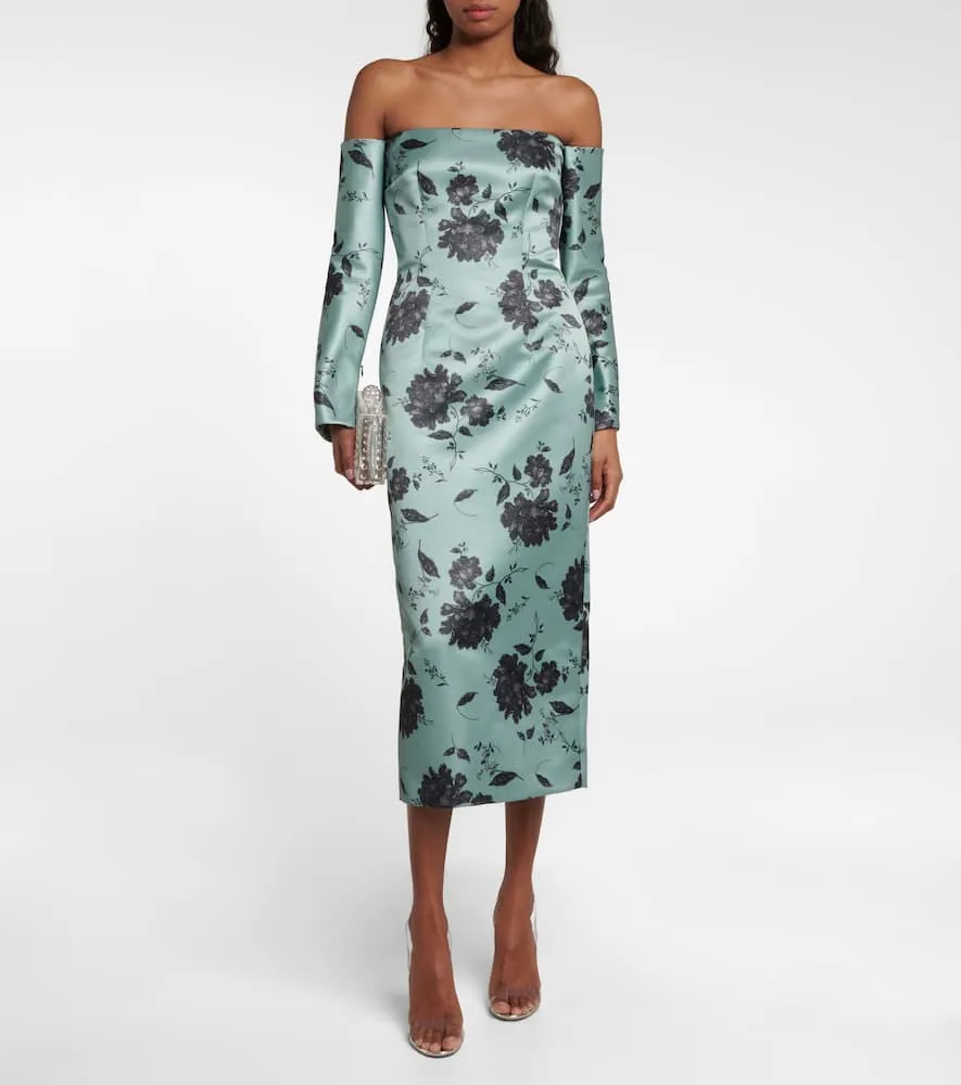 Emilia Wickstead Melina floral taffeta faille midi dress