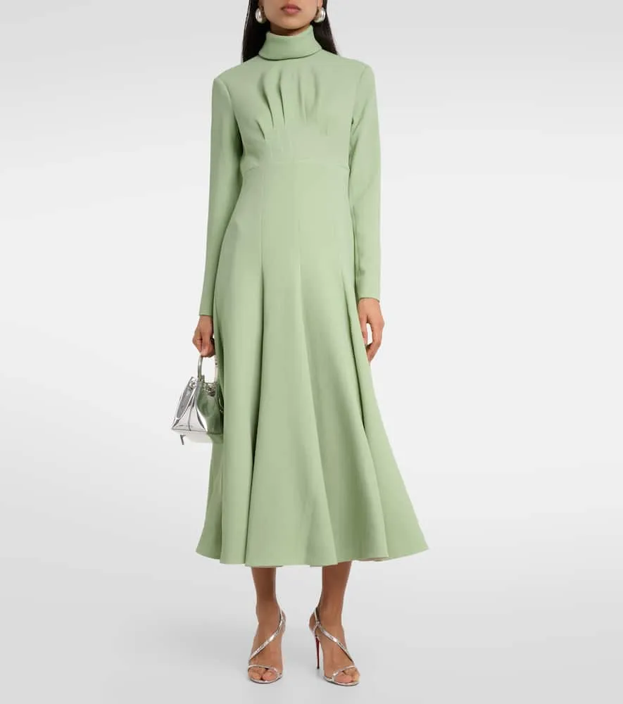 Emilia Wickstead Oakley pleated crêpe midi dress
