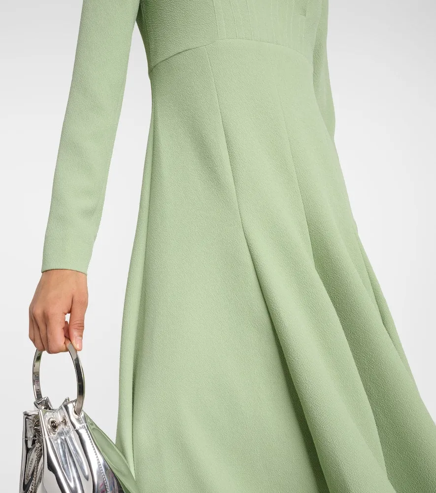 Emilia Wickstead Oakley pleated crêpe midi dress