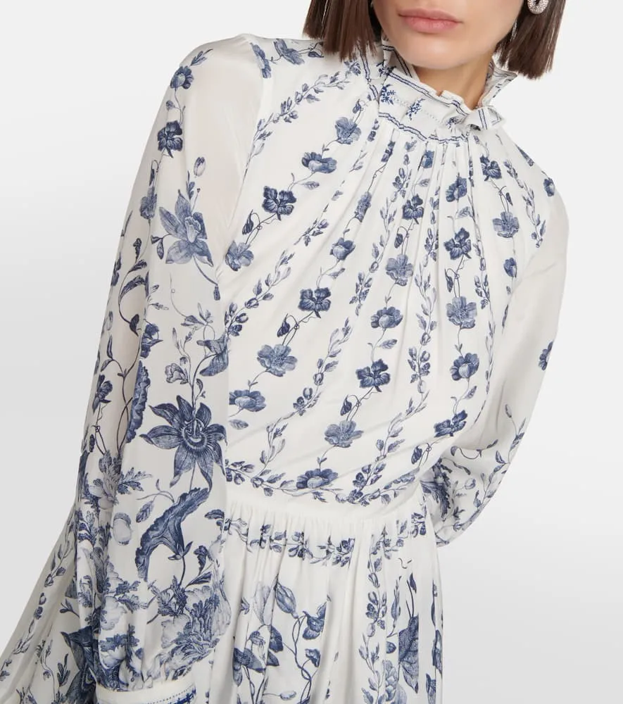 Erdem Printed crêpe de chine midi dress
