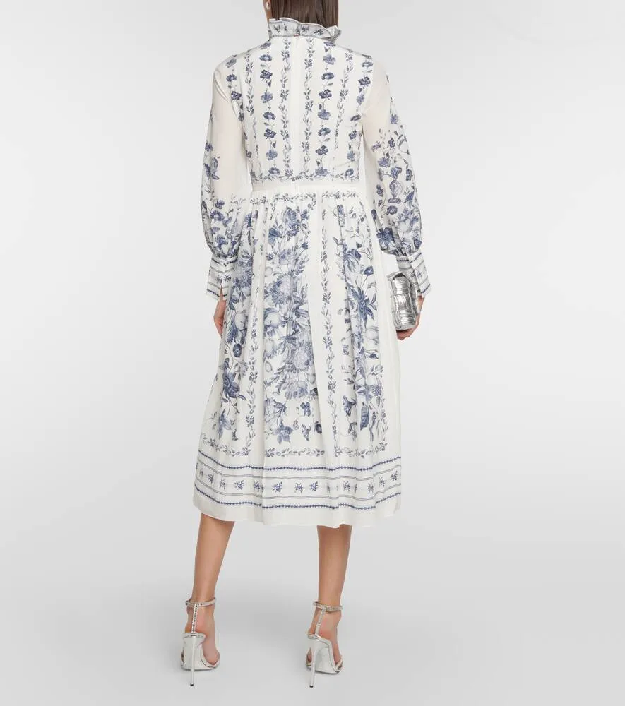 Erdem Printed crêpe de chine midi dress
