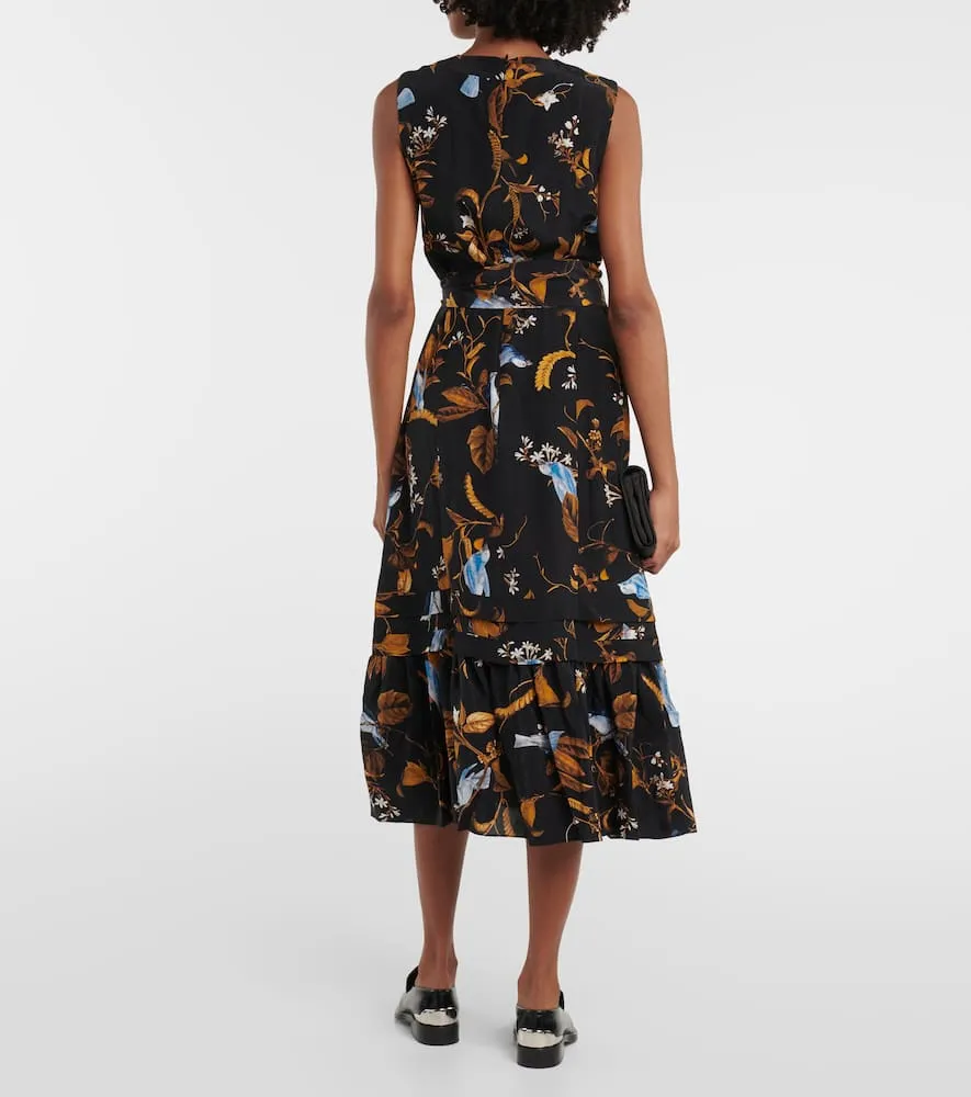 Erdem Printed silk midi dress