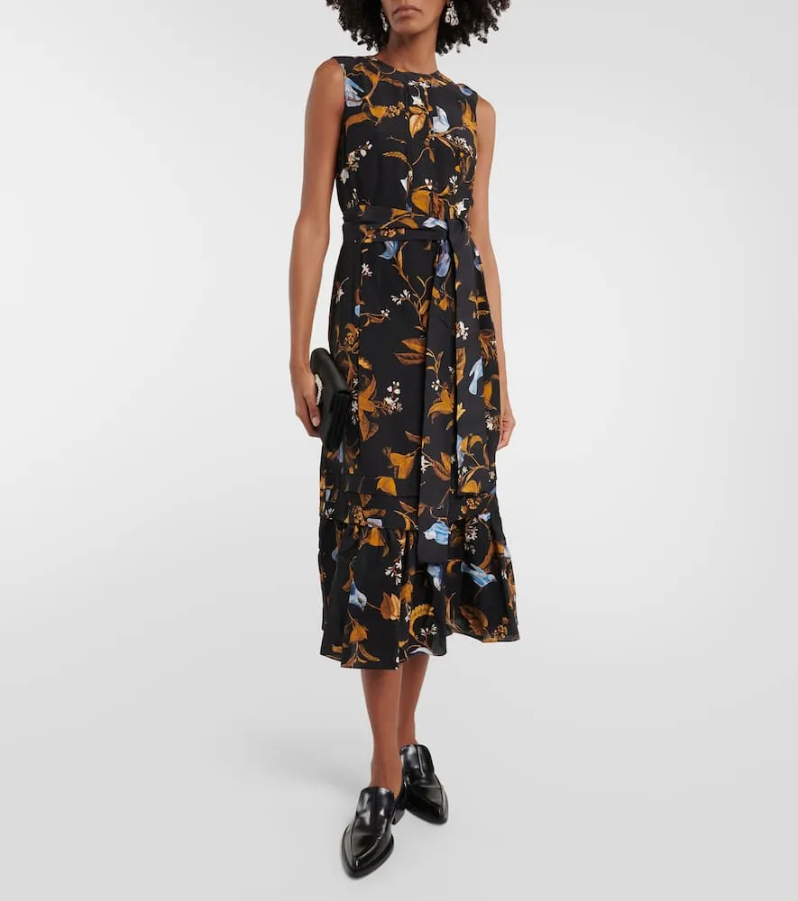 Erdem Printed silk midi dress