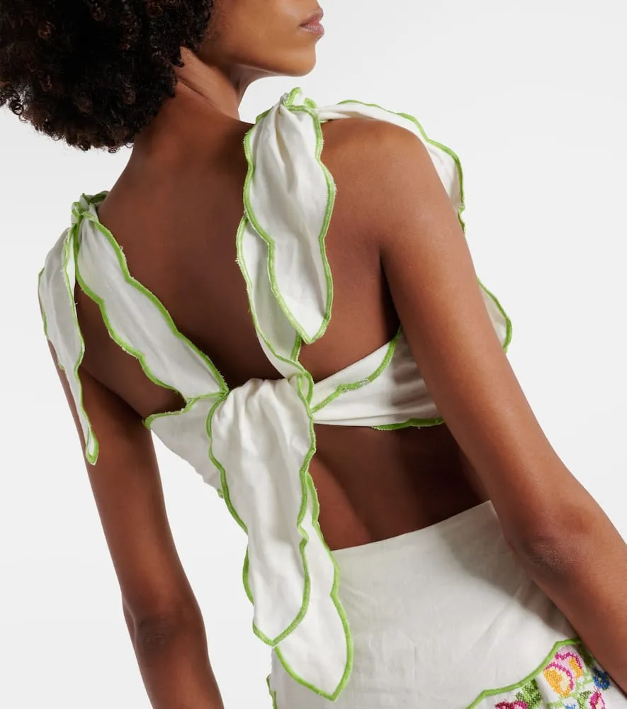 Farm Rio Tropical Romance embroidered midi dress