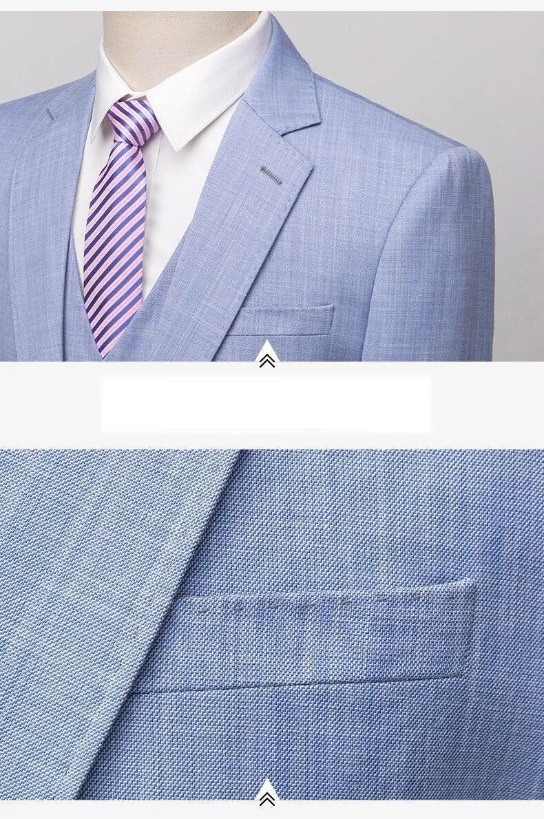 Men Suit - Carlo Blue 3-Piece Suit