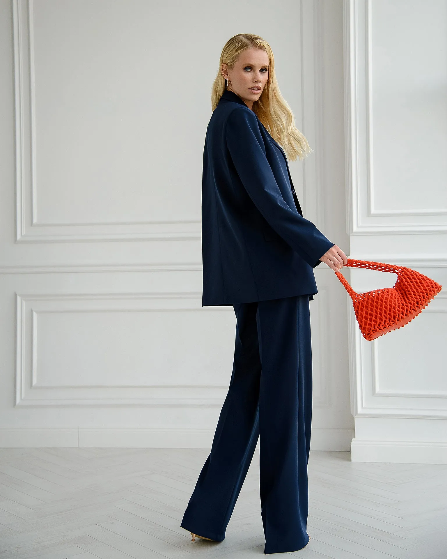 Navy Double-Breasted 3-Piece Suit