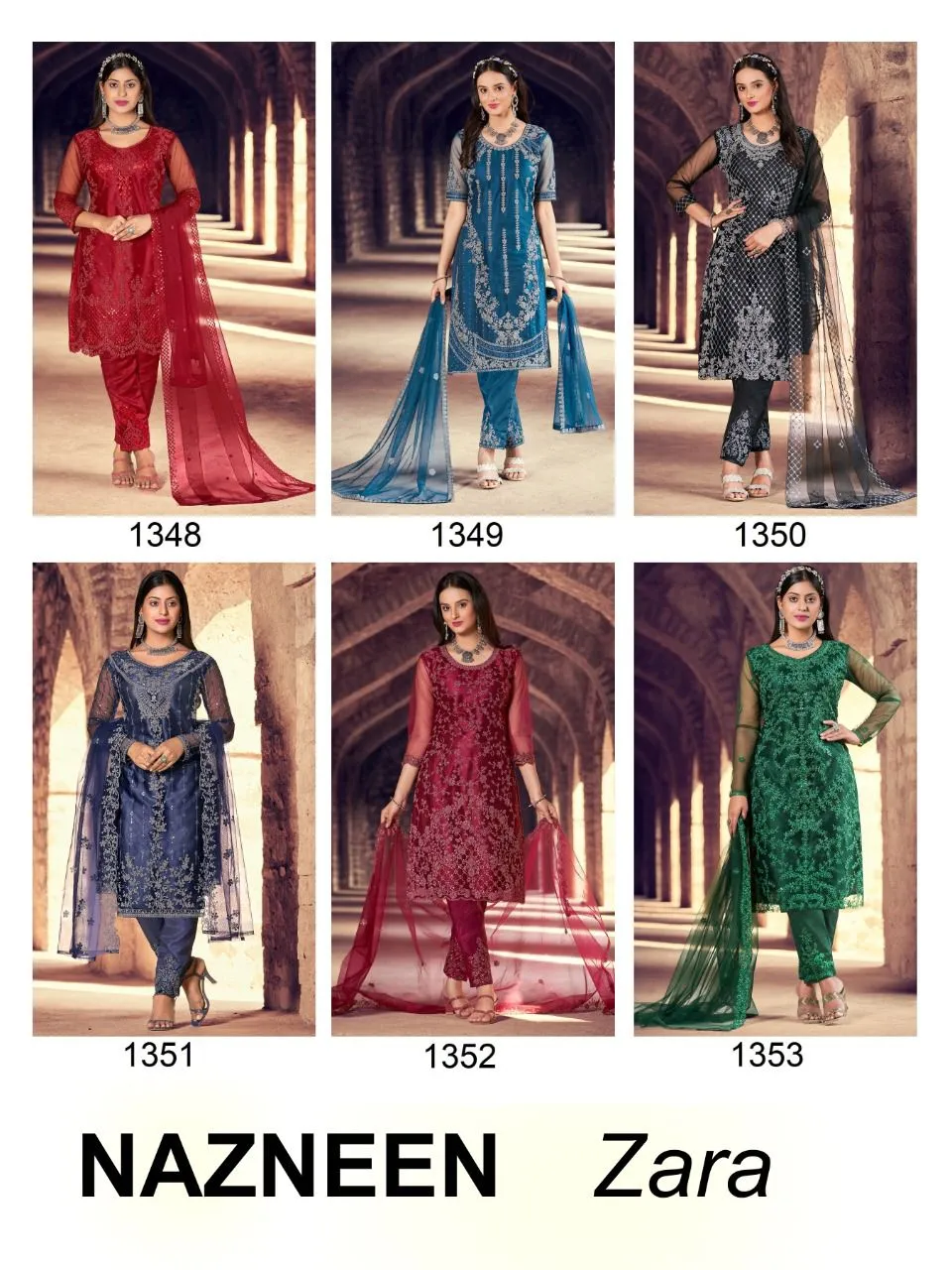 NAZNEEN ZARA 1348 SERIES EMBROIDERY SUIT