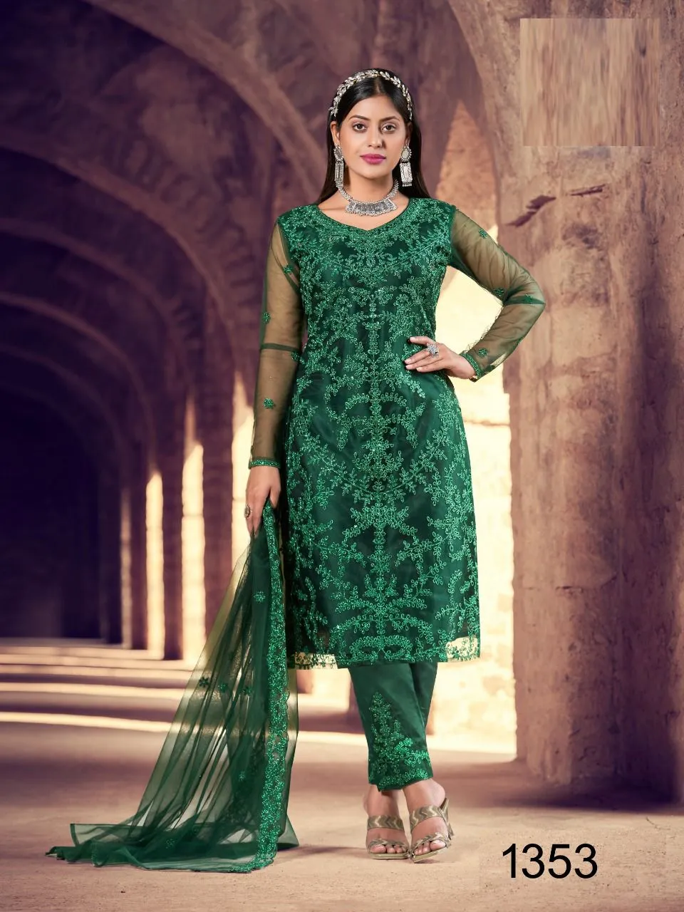 NAZNEEN ZARA 1348 SERIES EMBROIDERY SUIT