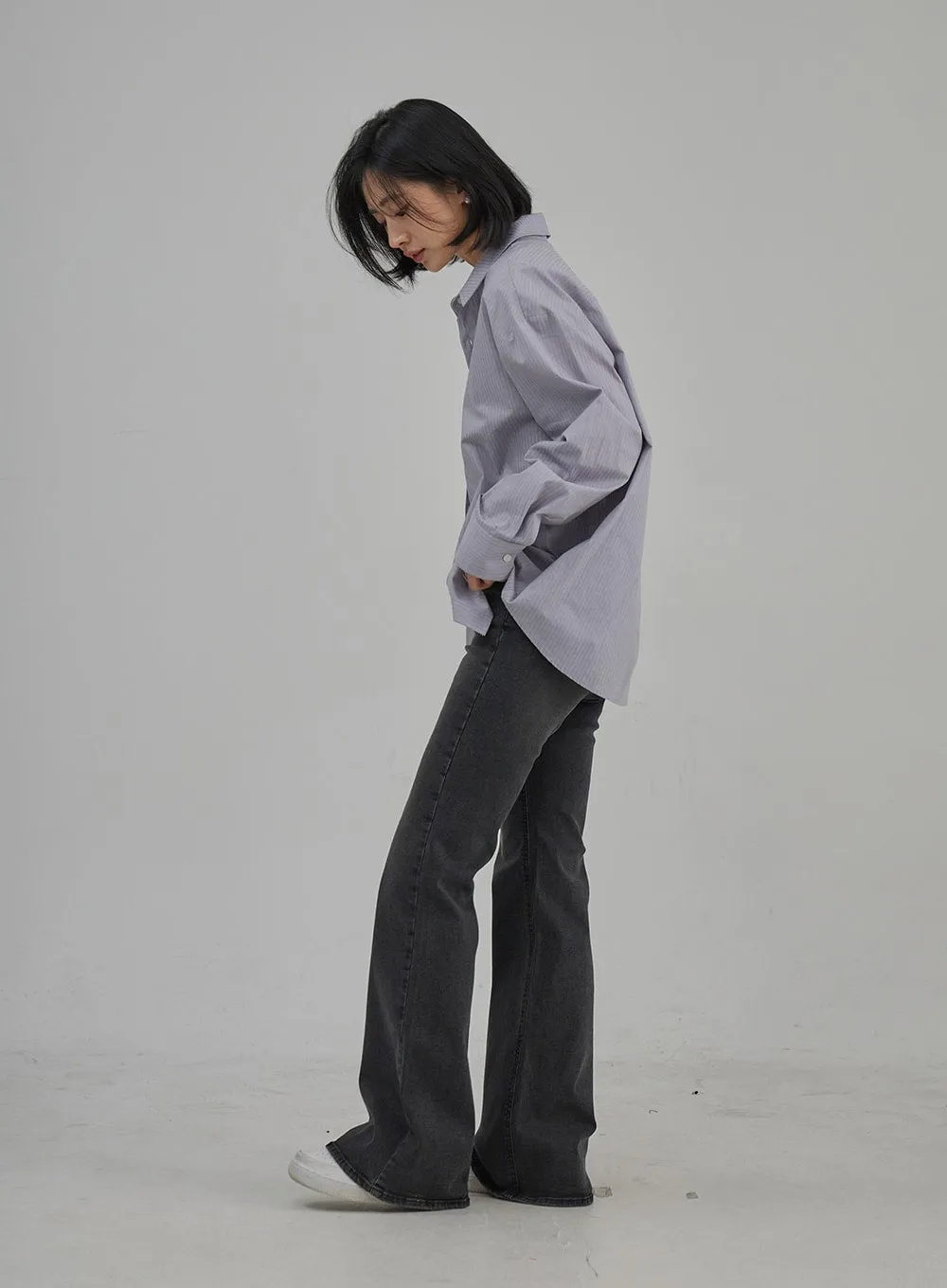 Pinstripe Oversized Shirt OJ302