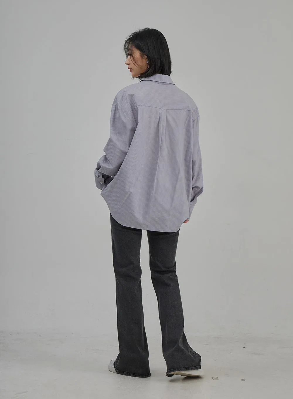 Pinstripe Oversized Shirt OJ302