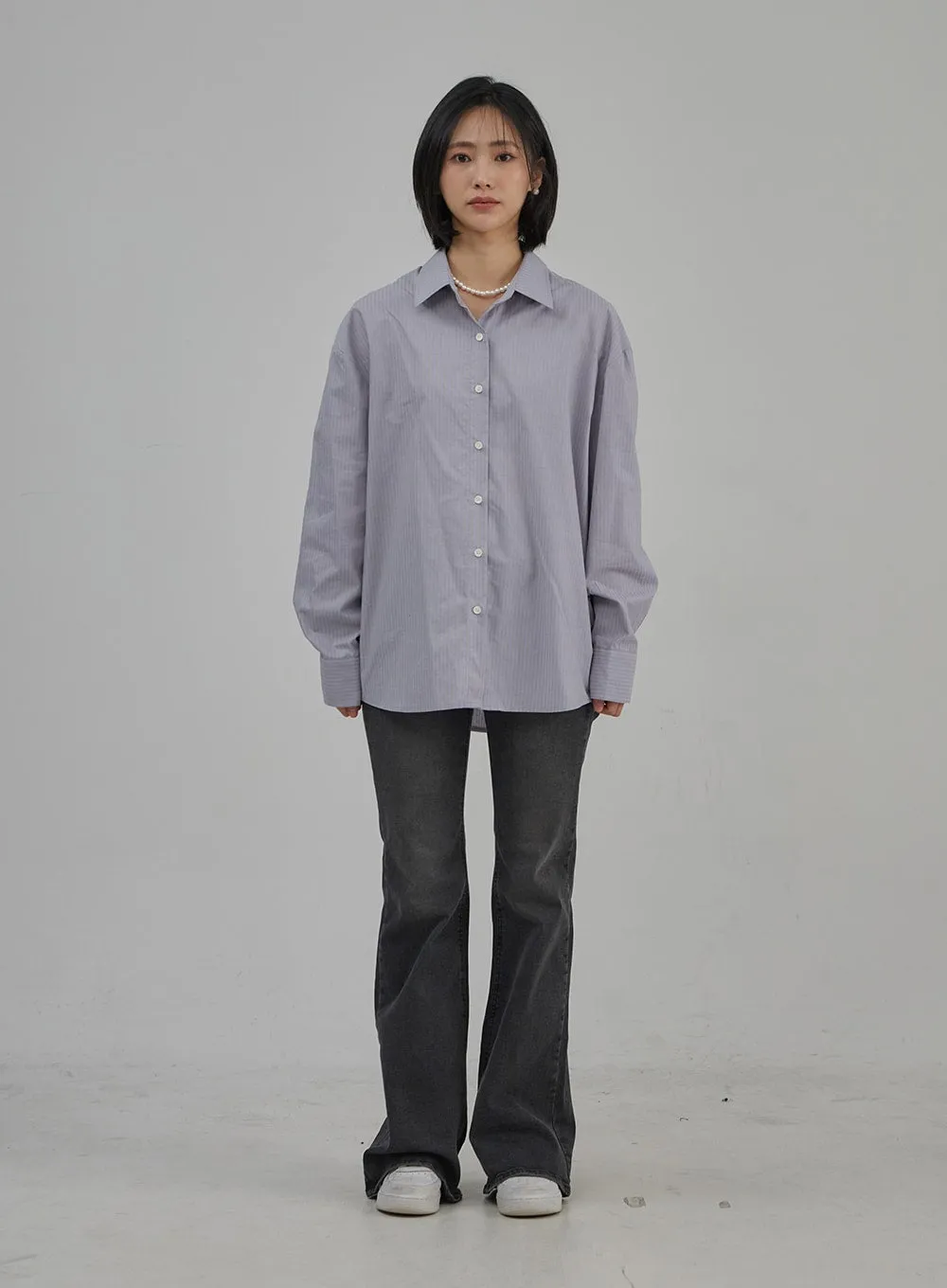 Pinstripe Oversized Shirt OJ302