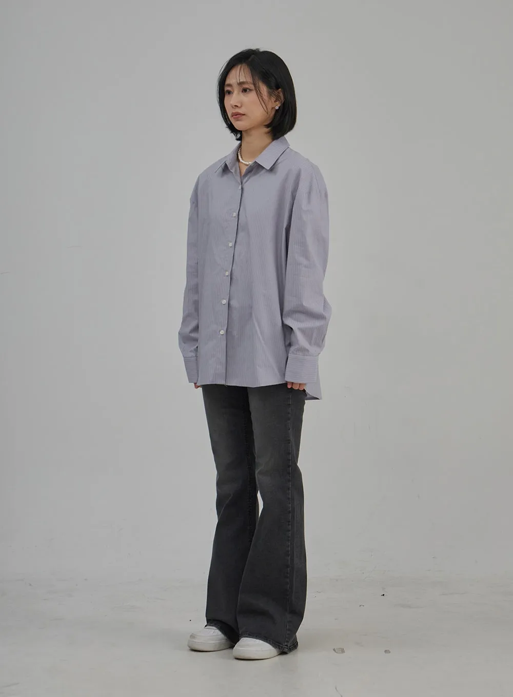 Pinstripe Oversized Shirt OJ302